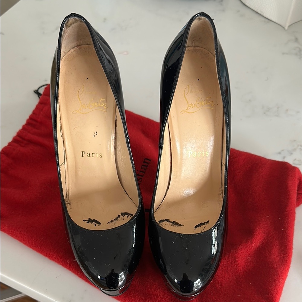 Christian Louboutin BIANCA 140 Patent leather black Size 37.5 DISCONTINUED Women